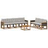 vidaXL Zunanja garnitura za sedenje 8 pcs Naravna in svetlo siva
