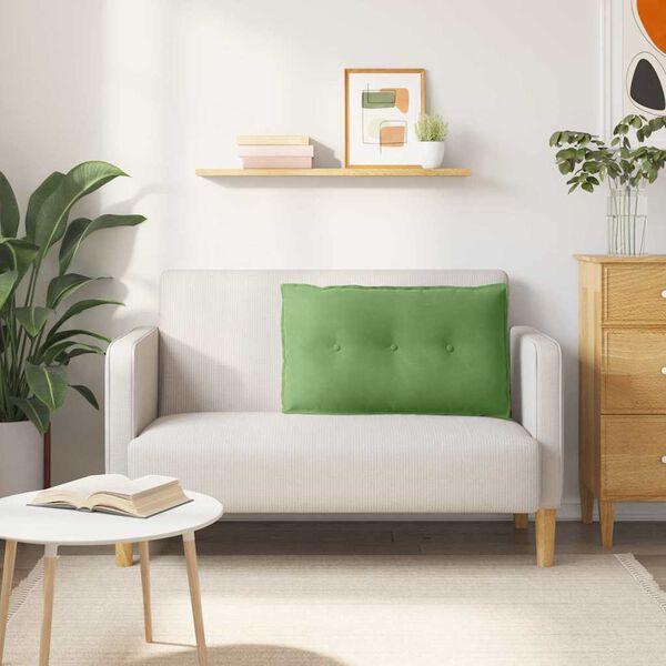 vidaXL Poglavni vzglavnik Svetlo zelena 80 x 50 cm Žametna tkanina