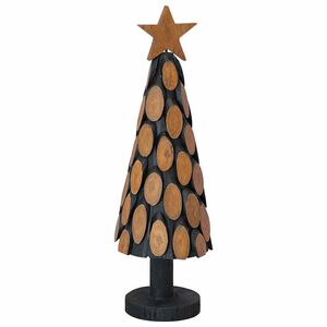 vidaXL Božično drevo z stojalom Rjava 61 cm Trdna tikovina