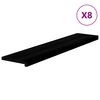 vidaXL Podloge za stopnice 8 kosov rjavo-črne 120x30x2 cm trdna hrastovina