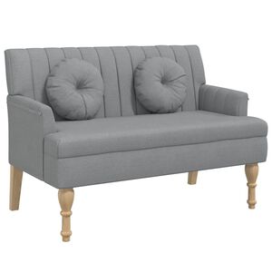 vidaXL Klop z blazinami svetlo siva 113x64,5x75,5 cm blago