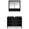 vidaXL Komplet pohi&scaron;tva za kopalnico s polico 2 pcs Črna Orehovina