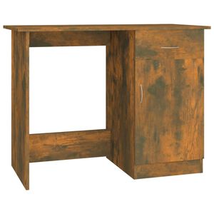 vidaXL Pisalna miza dimljeni hrast 100x50x76 cm inženirski les