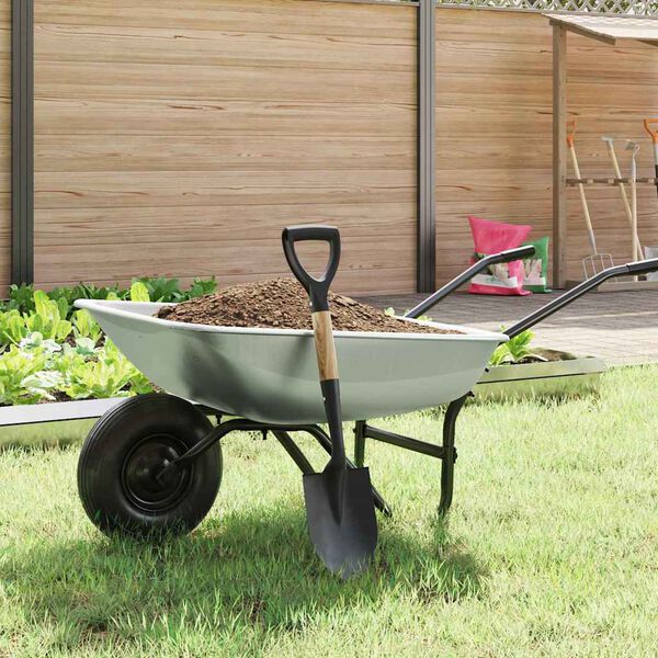 vidaXL Lopata Črna 68,5 cm Mocno prevlečena jeklena in trdna lesena