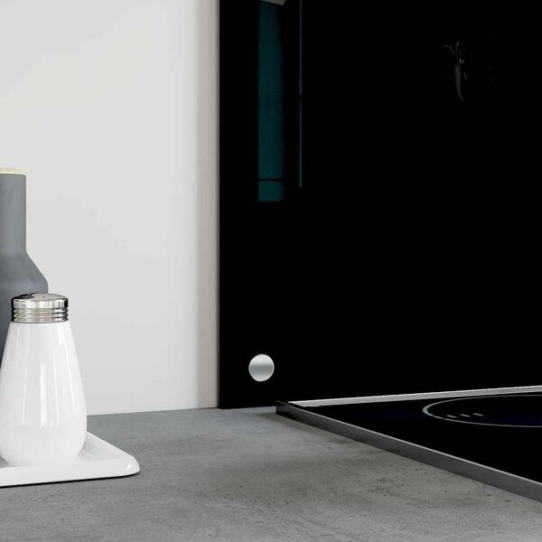 vidaXL Kuhinjska zaščitna obloga črna 80x40 cm kaljeno steklo