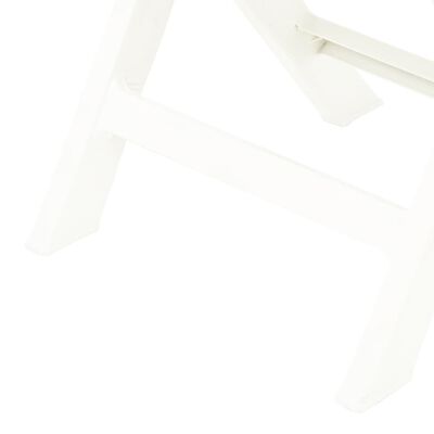 vidaXL Zložljiv vrtni stol 2 kosa plastika bele barve