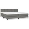 vidaXL Box spring postelja z vzmetnico temno siva 200x200 cm blago