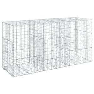 vidaXL Gabionska ko&scaron;ara s pokrovom 300x100x150 cm pocinkano železo