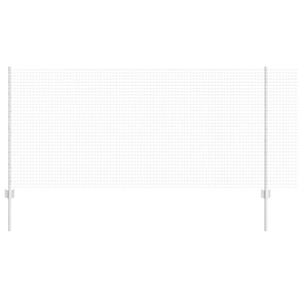 vidaXL Ograja s stebrom srebrna 1 x 10 m Jeklo