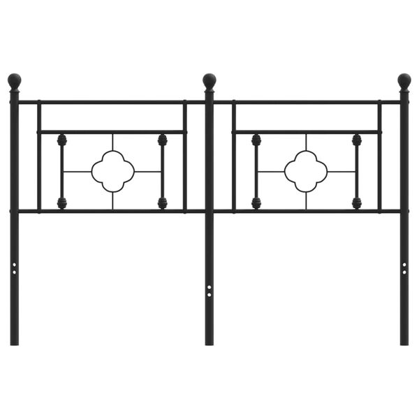 vidaXL Kovinsko nadomestno vzglavje črno 140 cm