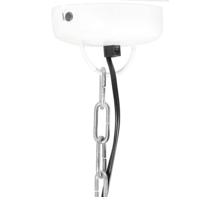 vidaXL Industrijska viseča svetilka 25 W bela okrogla les 32 cm E27