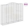 vidaXL Obokati gabionski ko&scaron;i 15 kosov 300x50x220/240 cm pocinkano železo