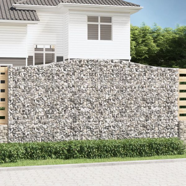 vidaXL Obokane gabion košare 5 kosa 400x50x200/220 cm pocinkano železo