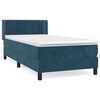 vidaXL Box spring postelja z vzmetnico temno modra 100x200 cm žamet