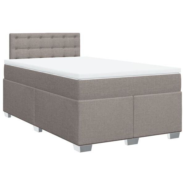 vidaXL Box spring postelja z vzmetnico taupe 120x190 cm blago