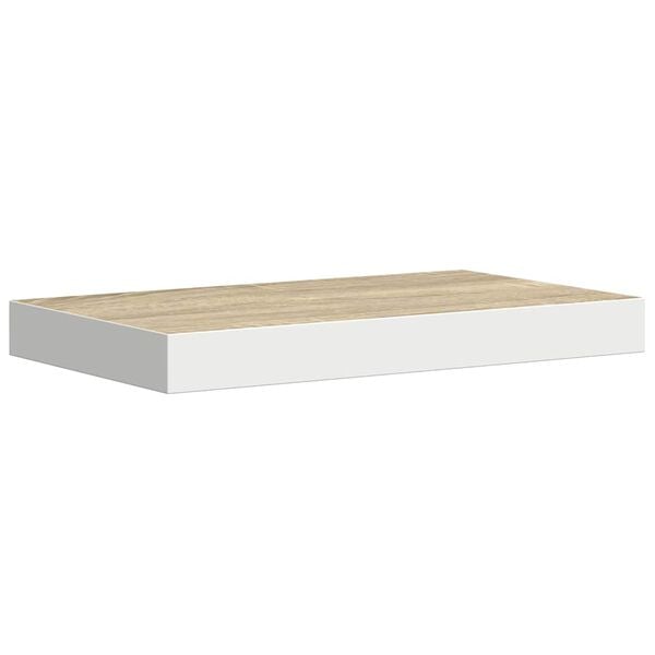 vidaXL Stenska polica barva hrasta in bela 50x23x3,8 cm MDF