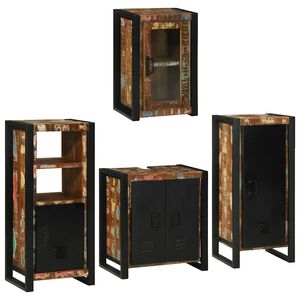 vidaXL Komplet pohi&scaron;tva za kopalnico 4 kos večbarvno 55 x 35 x 60 cm