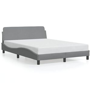 vidaXL Posteljni okvir Dover svetlo siv 135x190 cm blago