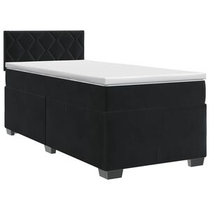 vidaXL Postelja boxspring z vzmetnico Črna 80 x 200 cm Žamet