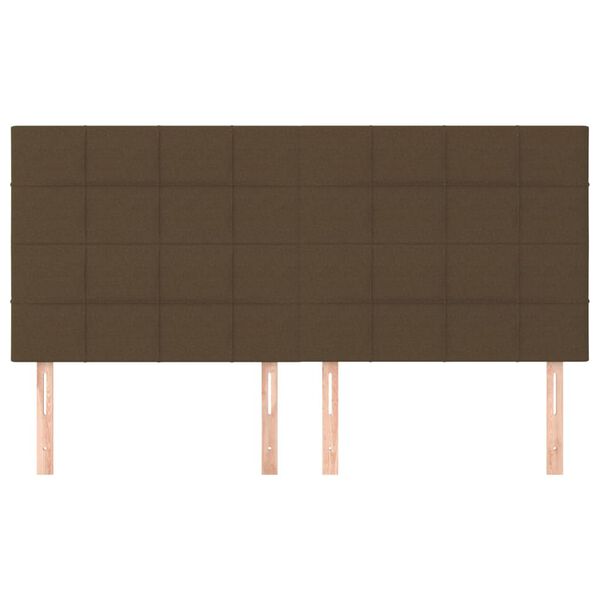 vidaXL Vzglavje postelje temno rjavo 160x5x118/128 cm blago
