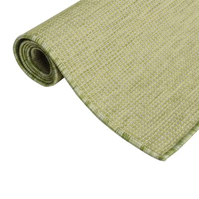 vidaXL Zunanja preproga ploščato tkanje 120x170 cm zelena