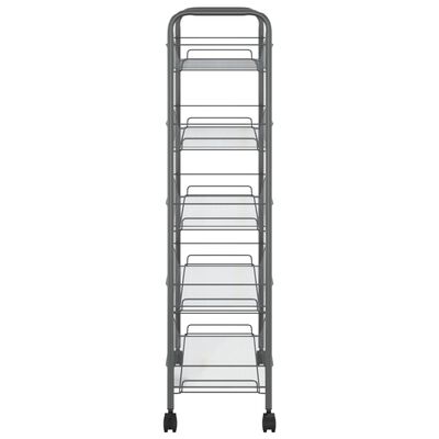 vidaXL 5-nadstropni kuhinjski voziček siv 46x26x105 cm železo