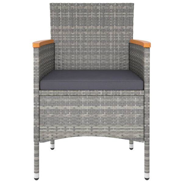 vidaXL Vrtni stoli in stolčki 4-delni komplet poli ratan sive barve