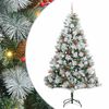 vidaXL Umestno božično drevo z LED lučmi Zelena in bela 210 cm