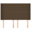 vidaXL Vzglavje z u&scaron;esi temno rjavo 147x16x118/128 cm blago