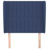 vidaXL Vzglavje z u&scaron;esi modro 103x23x118/128 cm blago