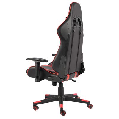vidaXL Vrtljiv gaming stol rdeč PVC