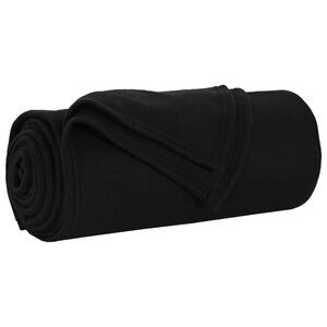 vidaXL Odeja Črna 170 x 130 cm 0.33 kg Flis