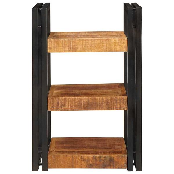 vidaXL Nočna omarica Rjava in črna 38 x 33 x 58 cm Masiven les manga