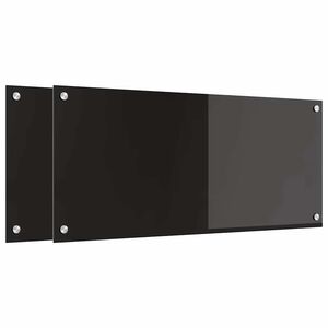 vidaXL Za&scaron;čita za kuhinjo 2 pcs Črna 90 x 40 cm kaljeno steklo