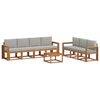 vidaXL Zunanja garnitura za sedenje 8 pcs Naravna in svetlo siva