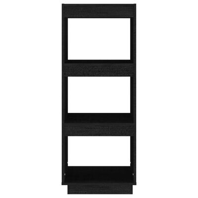 vidaXL Knjižna omara za razdelitev prostora črna 40x35x103 cm borovina