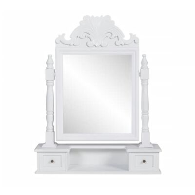 vidaXL Toaletna miza s pravokotnim vrtljivim ogledalom mediapan
