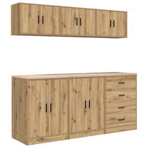 vidaXL Garažne omare 6 kosa artisan hrast inženirski les