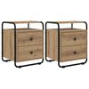 vidaXL Nočna omarica 2 kos Artisan hrast 40 x 36,5 x 50 cm