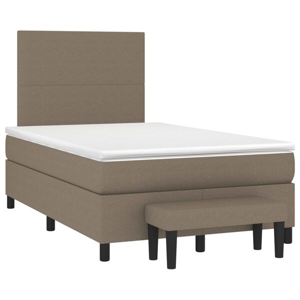 vidaXL Box spring postelja z vzmetnico taupe 120x190 cm blago
