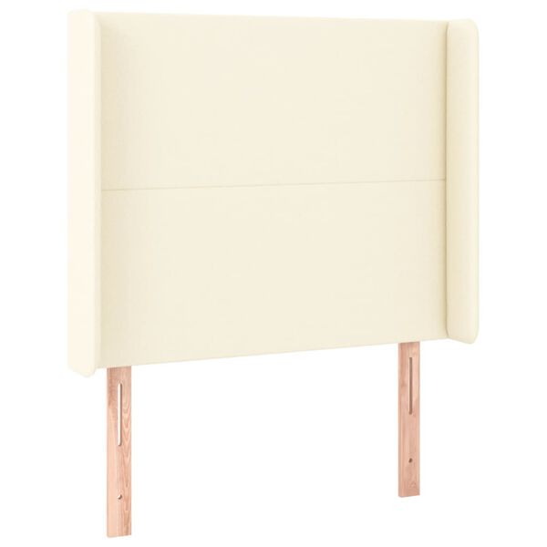 vidaXL Vzglavje z u&scaron;esi krem 93x16x118/128 cm umetno usnje