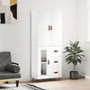 vidaXL Visoka omara bela 69,5x34x180 cm inženirski les