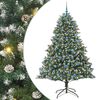 vidaXL Umestno božično drevo Zelena 210 cm PVC, plastika in jeklo