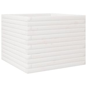 vidaXL Vrtno cvetlično korito belo 60x60x45,5 cm trdna borovina