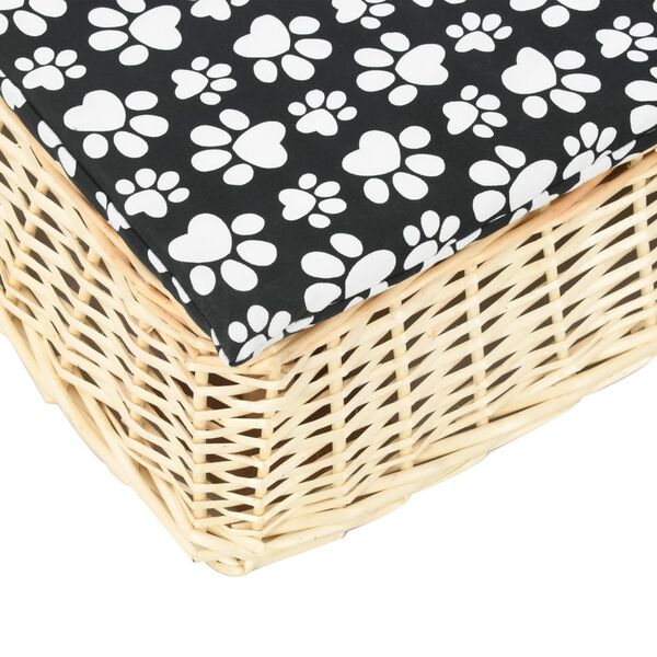 vidaXL Pasja postelja z blazino 110x75x15 cm naravna vrba