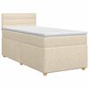 vidaXL Postelja boxspring z vzmetnico Krem 100 x 200 cm Blago