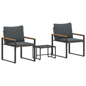 vidaXL Kompleti pohi&scaron;tva z blazino 3 pcs Siva in temno siva Ratan