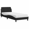 vidaXL Postelja z vzmetnico Dover črna 90x200 cm blago