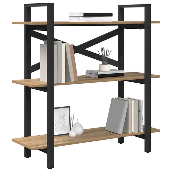 vidaXL Knjižna polica Umetni hrast 100 x 33,5 x 102 cm Konstruiran les