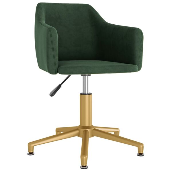 vidaXL Vrtljiv jedilni stol temno zelen žamet